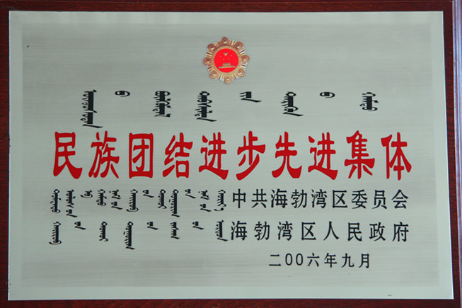 2006年烏海市民族團(tuán)結(jié)進(jìn)步先進(jìn)集體